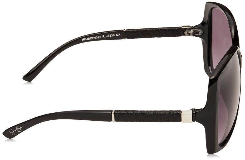 Jessica Simpson Womens J5236 Oversized Rectangular Sunglasses With Uv400 Protection. Glam Gifts For Her, 60 Mm, Black, 60 Mm US - Image 3