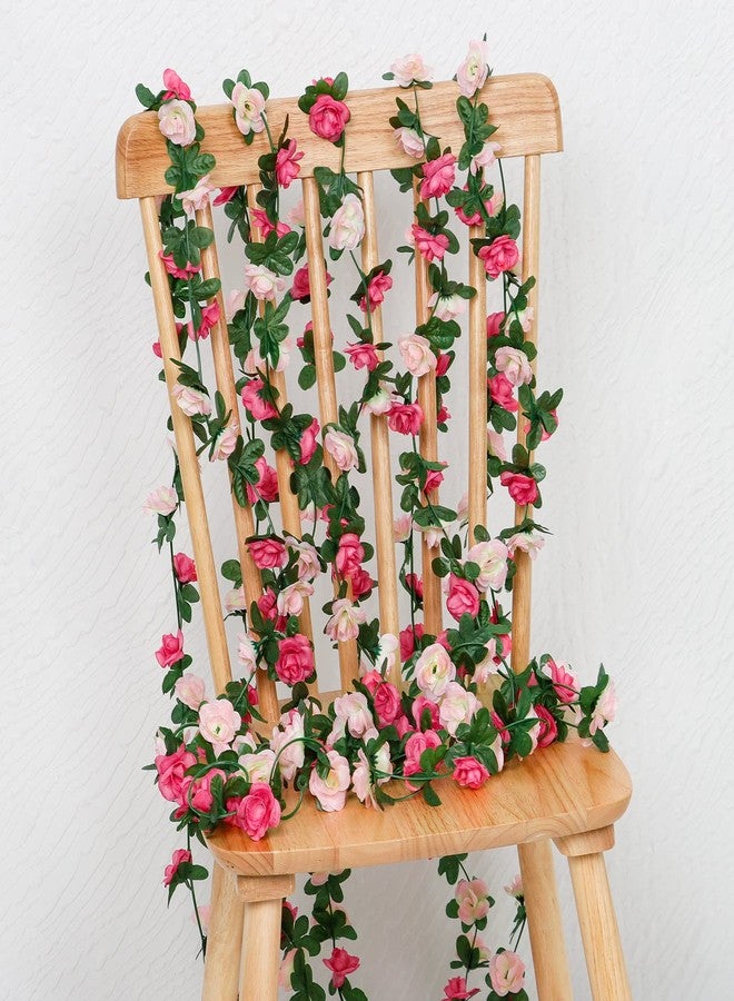 KHOYIME 18 Pack 144 FT Artificial Flower Garland, Fake Pink Roses Vines Silk Flowers Faux Plastic Outdoor Hanging Floral Ivy Garland Decoration for Wedding Arch Bedroom Home Wall Backdrop Room Decor - Image 5