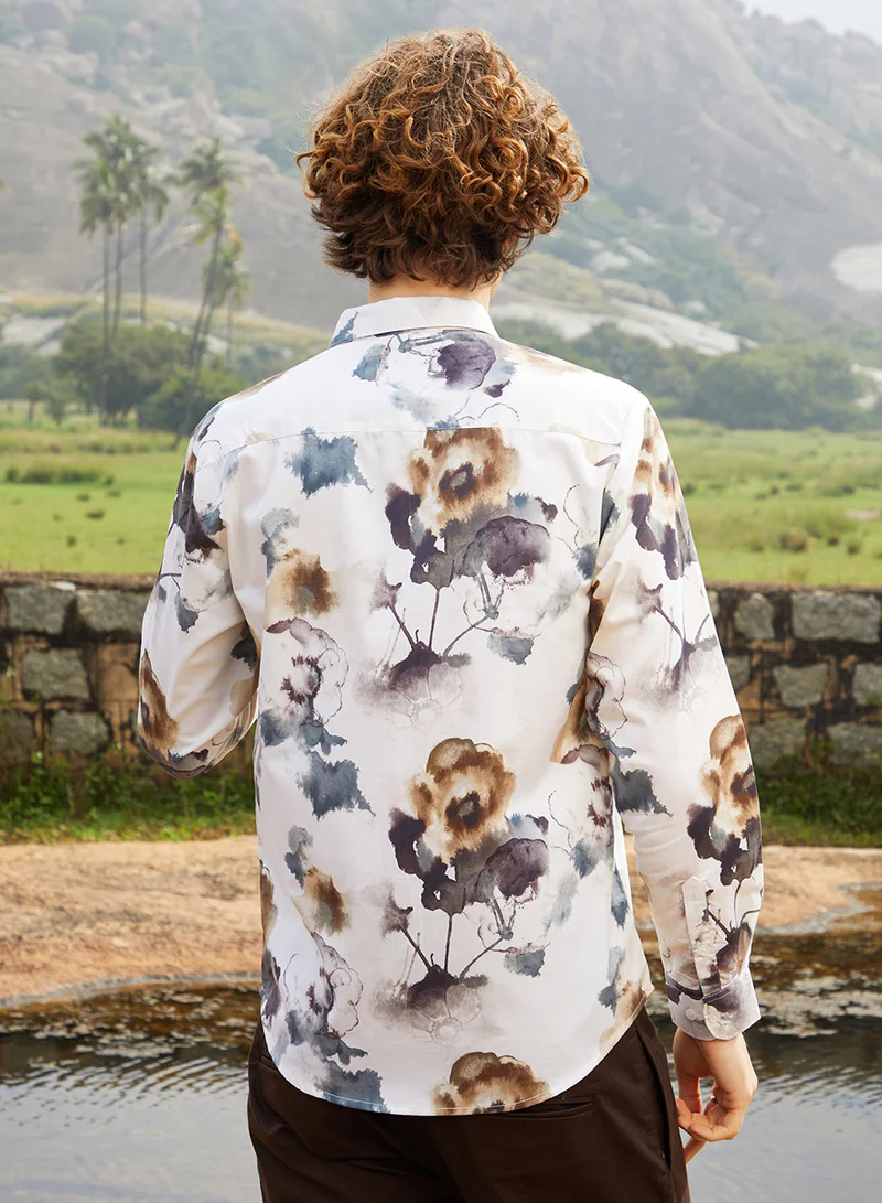CAHOOT  Men's Off-White Earthy Splotch Shirt for Men | Best Price UAE