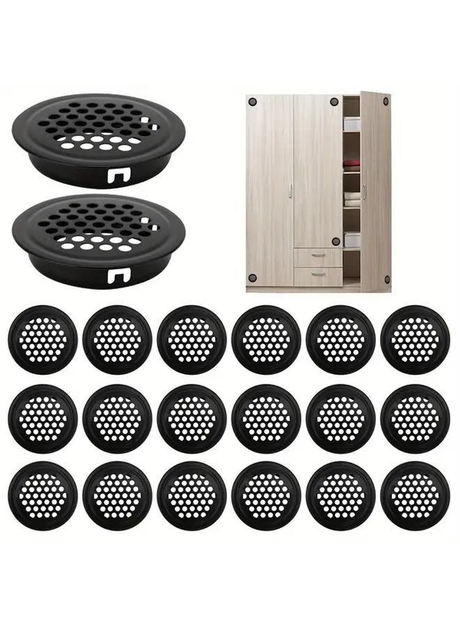 35mm 5PCS Convex Stainless Steel Ventilation Grilles Rustproof Louver Covers For Wardrobe Furniture - Image 1
