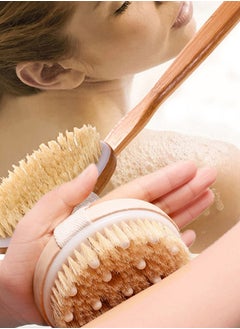 Haidue 2 Pcs Bath Brush Set  Dry and Bath Body Brush  Reduce Cellulite  Dry Brush For Cellulite And Lymphatic Drainage  Exfoliating Brush With Soft Massage Nodules  Shower Brush Body Scrubber  - Image 1