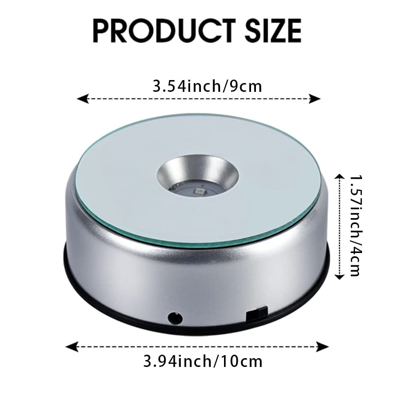 PHMOOJ Rotating Display Stand Light Base Colorful Cup Display Turner Spinner Light Tumbler Crystal Turning Display Base Stand with USB Power Cable for Crystals Glass Jewelry Art Gift - Image 2
