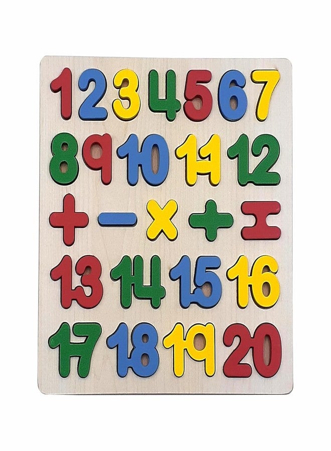 Countrylink Wooden Numbers Puzzle Board for Toddlers | Montessori Math Toy with Counting & Math Symbols for Kids 2+ Years | Educational Learning Game - Image 1
