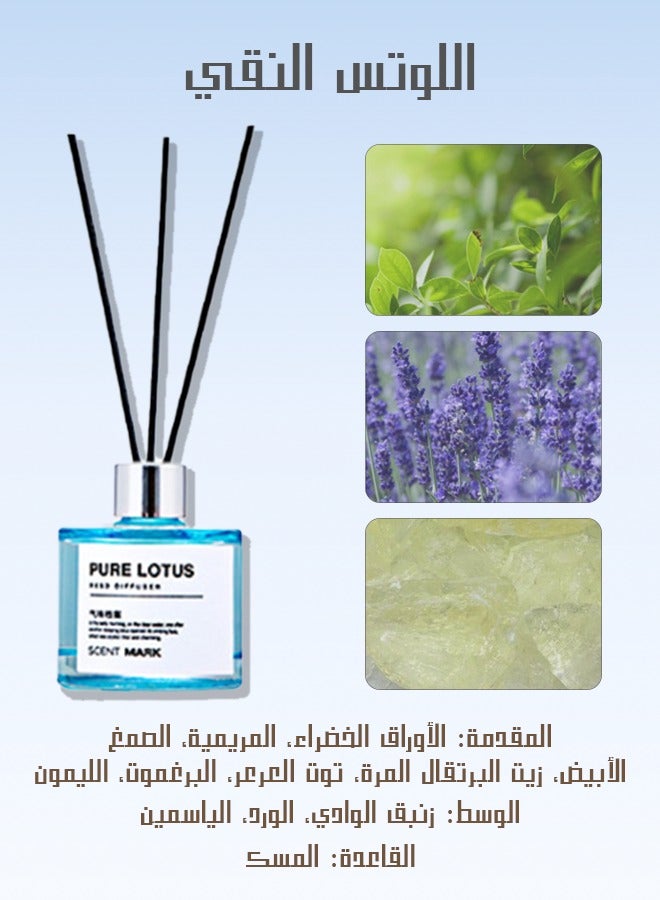 Litus Home Perfume Reed Diffuser,Pure Lotus(Enchanting Lotus Blossom) Fragrance,5 Rattan Reeds,50ml  - Image 2