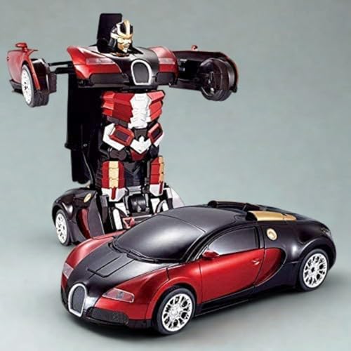 KRIMION® Toy Robots Plastic Battery Operated Converting Car to Robot, Robot to Car Automatically, Robot Toy, with Light and Sound for Kids Indoor and Outdoor 3 Year, Pack of 1 - Image 1