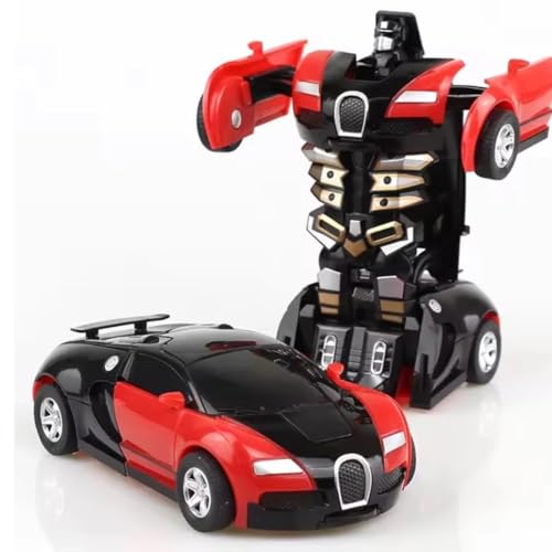 KRIMION® Toy Robots Plastic Battery Operated Converting Car to Robot, Robot to Car Automatically, Robot Toy, with Light and Sound for Kids Indoor and Outdoor 3 Year, Pack of 1 - Image 5