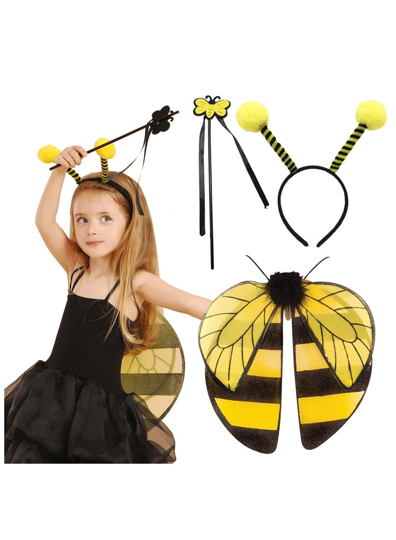Bumble Bee Costume for Kids,Bumblebee Dress Up for Party Supplies with Wings and Headband Carnival Costume Stage Performance, Role Playing Toddler Girl Boys - Image 1