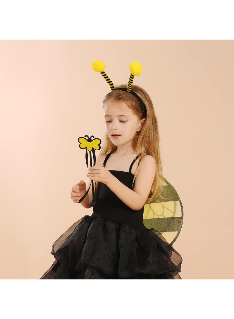 Bumble Bee Costume for Kids,Bumblebee Dress Up for Party Supplies with Wings and Headband Carnival Costume Stage Performance, Role Playing Toddler Girl Boys - Image 4