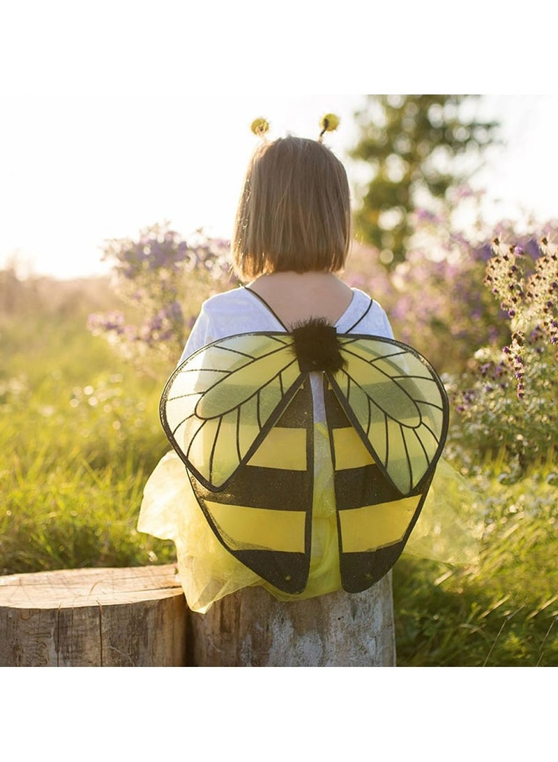 Bumble Bee Costume for Kids,Bumblebee Dress Up for Party Supplies with Wings and Headband Carnival Costume Stage Performance, Role Playing Toddler Girl Boys - Image 5