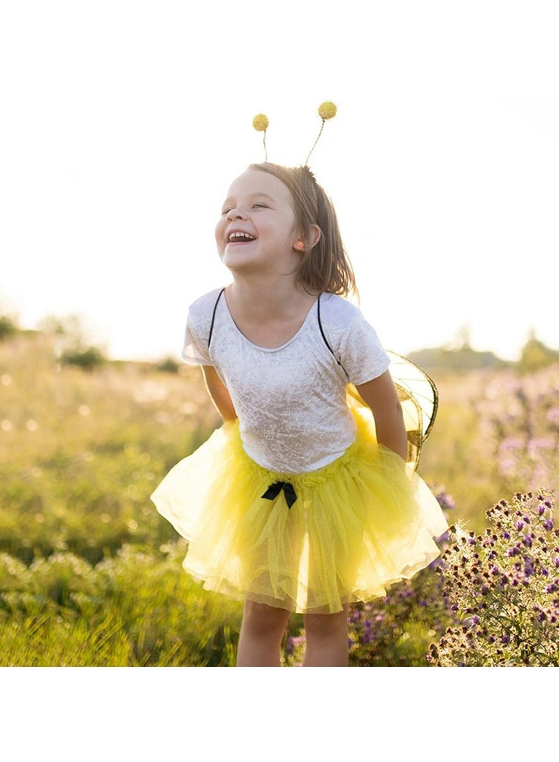 Bumble Bee Costume for Kids,Bumblebee Dress Up for Party Supplies with Wings and Headband Carnival Costume Stage Performance, Role Playing Toddler Girl Boys - Image 2