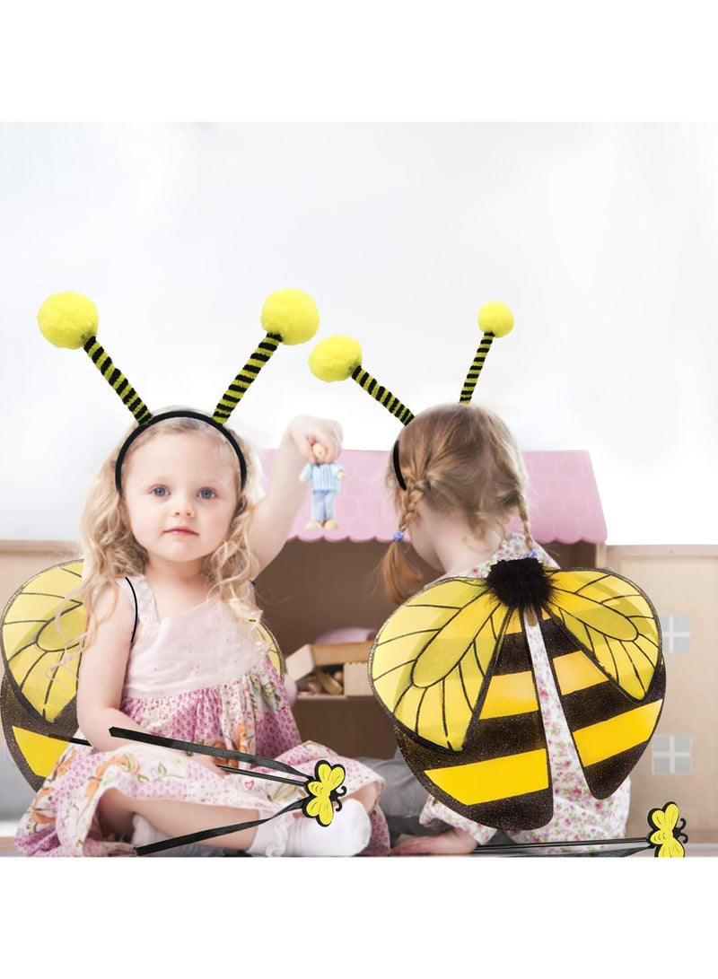 Bumble Bee Costume for Kids,Bumblebee Dress Up for Party Supplies with Wings and Headband Carnival Costume Stage Performance, Role Playing Toddler Girl Boys - Image 3