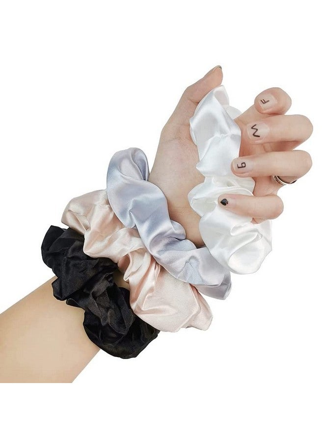 Fameza FAMEZA Scrunchies Hair Ties Satin Silk Accessories for Women Hair Girls Ponytail Holders Hair Ties For Thick Curl Hair Bracelet Hair Tie - Image 1
