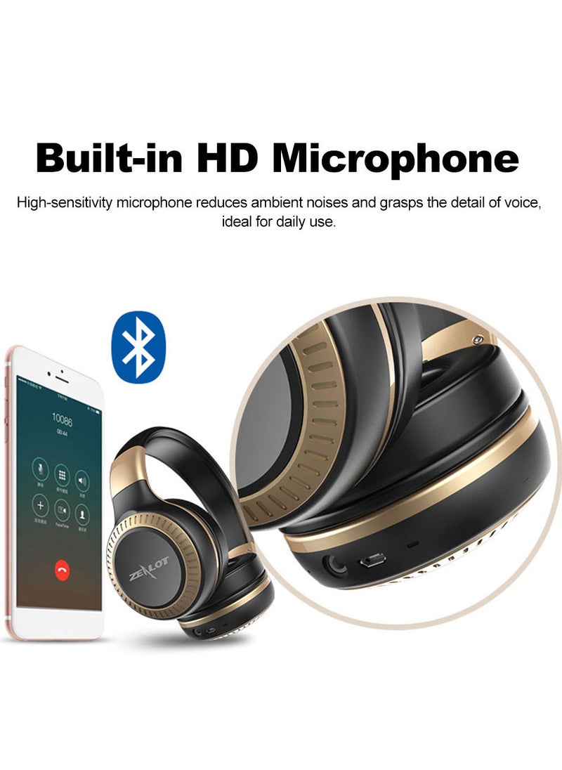 Zealot - Bluetooth Headphone Wireless Stereo Earphone Foldable Over Ear Headset 3.5mm AUX In Hands-free w/ Microphone - Image 1