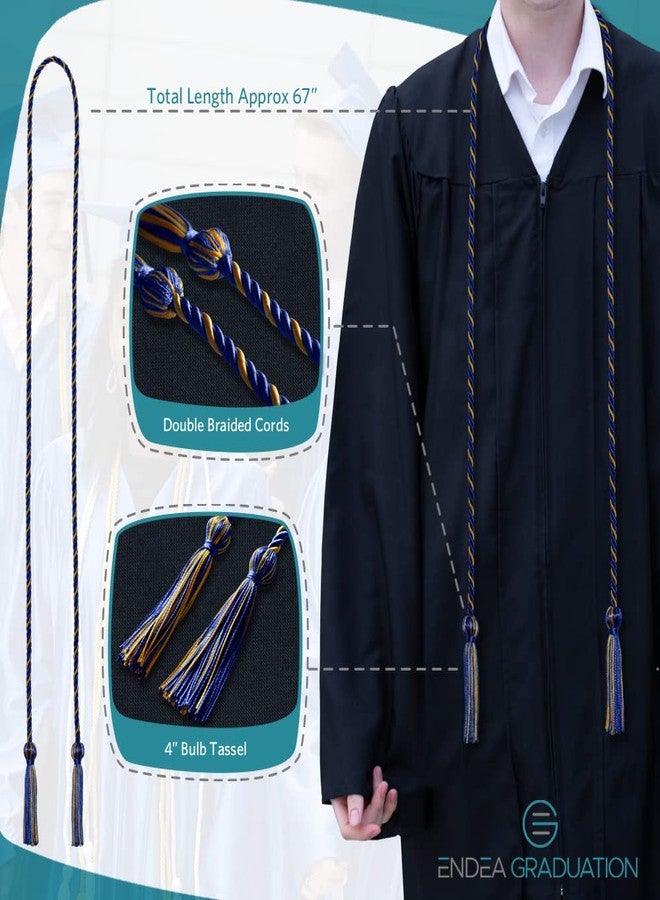 Endea Graduation وشاح التخرج الفردي من إنديا بلونين (أزرق ملكي/ذهبي) - Image 3