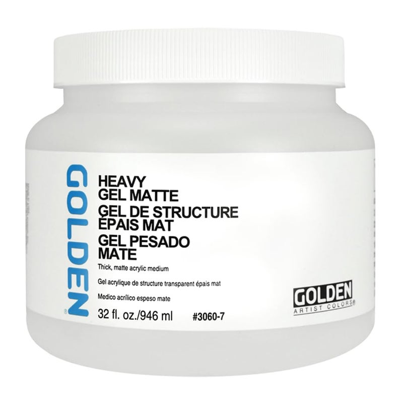 GOLDEN Heavy Gel Matte, 32 fl. oz. Jar, Professional Acrylic Gel Medium, Semi-Transparent - Image 1