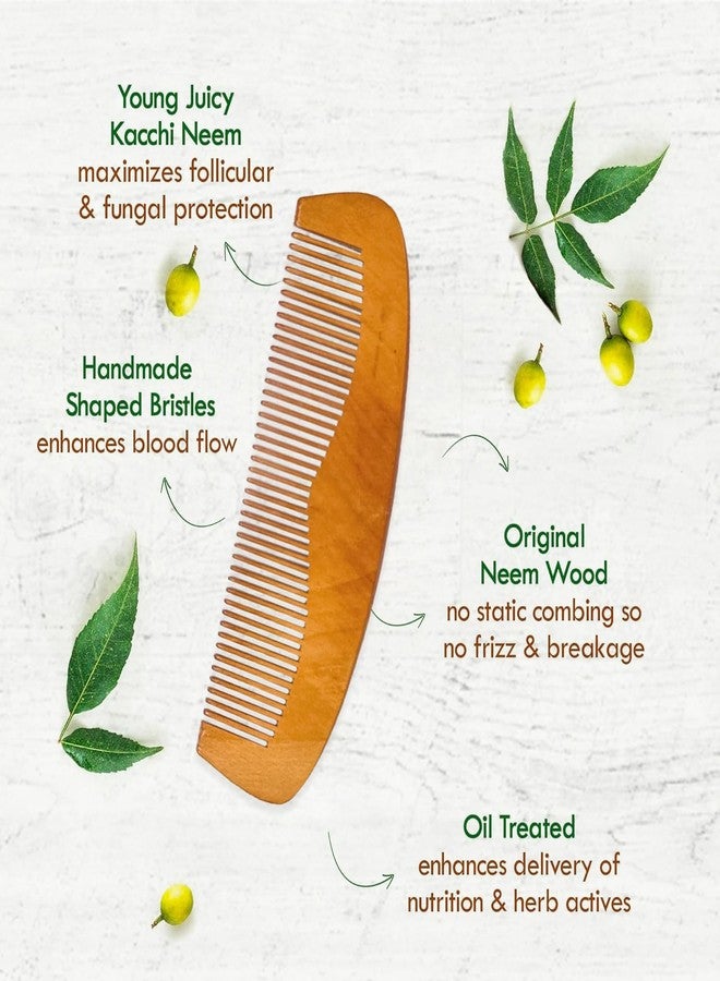 Jiffix Premium Neem Wood Comb - Eco-Friendly, Oil-Treated Anti-Hairfall & Frizz Control Comb for Men, Women, & Kids - Natural Wooden Comb for Healthy Hair, Dandruff Control, and Scalp Massage (NEEM-5) - Image 4