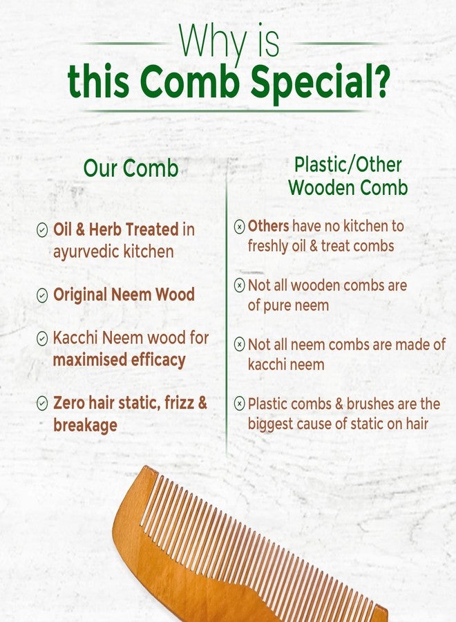 Jiffix Premium Neem Wood Comb - Eco-Friendly, Oil-Treated Anti-Hairfall & Frizz Control Comb for Men, Women, & Kids - Natural Wooden Comb for Healthy Hair, Dandruff Control, and Scalp Massage (NEEM-5) - Image 5