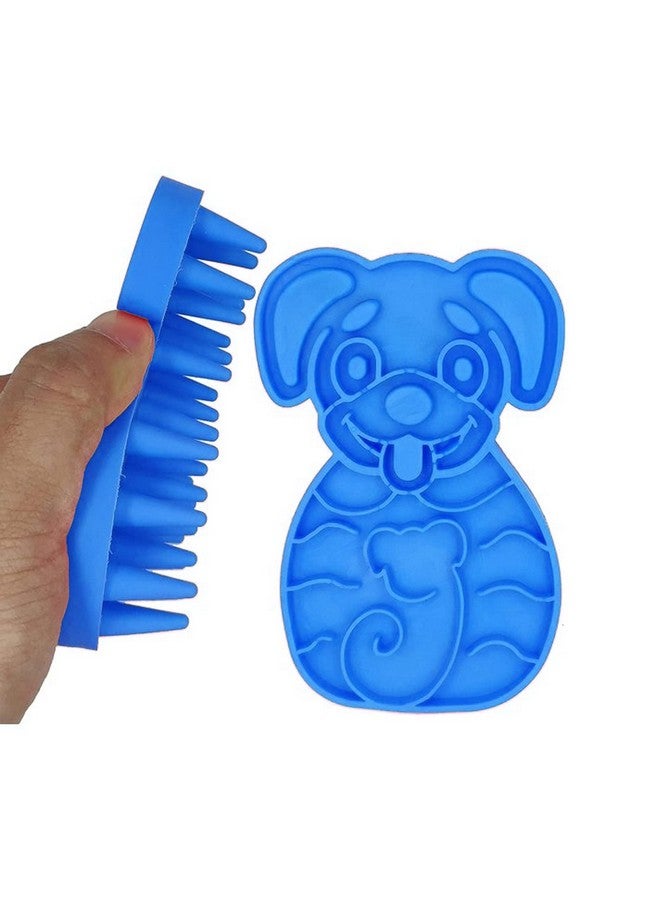 إيميلي بيتس فرشاة قطط فائقة النعومة من السيليكون قابلة للغسل والاستحمام والتدليك ومشط الحيوانات الأليفة - آمنة ولا تسبب الخدش - تزيل تشابك الشعر القصير للقطط والقطط الصغيرة والجراء (أزرق، عبوة من قطعتين) - Image 1