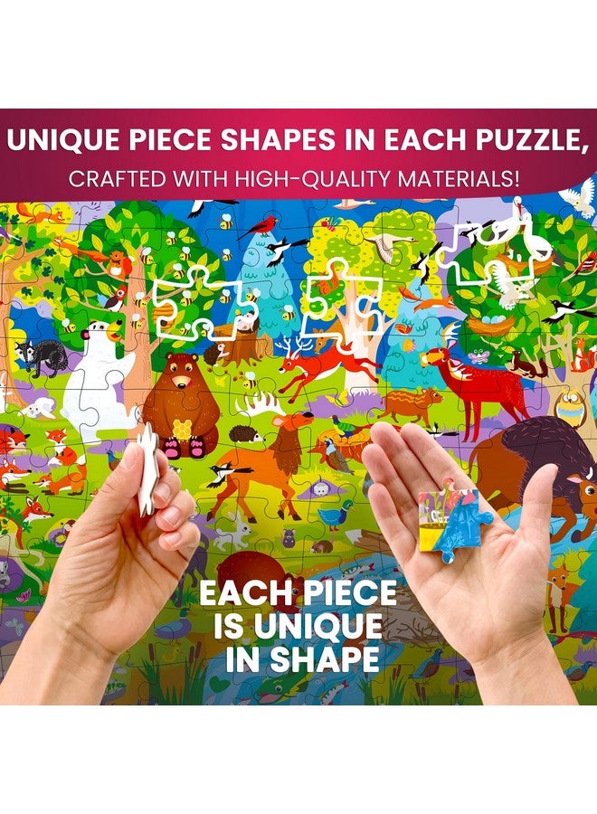 كوكا ألغاز QUOKKA المكونة من 100 قطعة للأطفال من سن 4 إلى 6 سنوات - ألغاز أرضية للأطفال من سن 6 إلى 8 سنوات - لعبة لتعلم حيوانات المحيط والغابات للأطفال من سن 8 إلى 10 سنوات - لعبة الصور المقطوعة للأطفال الصغار للأولاد والبنات من سن 3 إلى 5 سنوات - Image 3