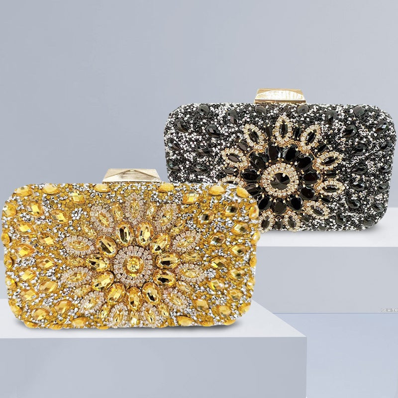 New Full-Diamond Small Square Bag Banquet Fashion Handbag Dress Diamond Evening Bag Women'S Versatile Crossbody Bag - Image 3