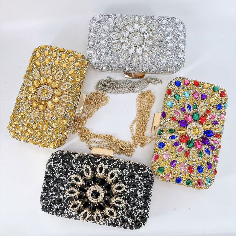 New Full-Diamond Small Square Bag Banquet Fashion Handbag Dress Diamond Evening Bag Women'S Versatile Crossbody Bag - Image 2