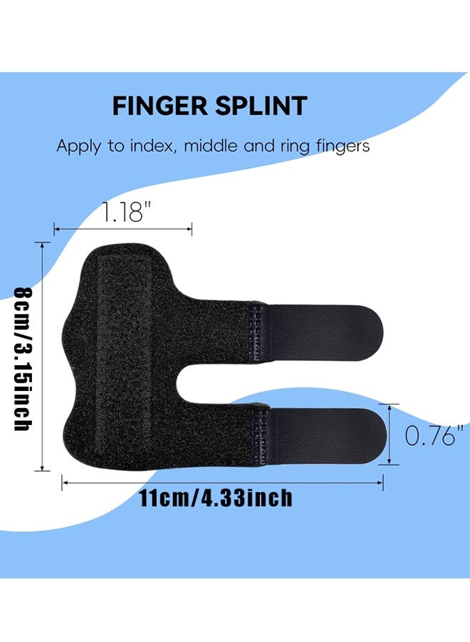 2PCS Black Universal Finger Splint Brace - Image 2