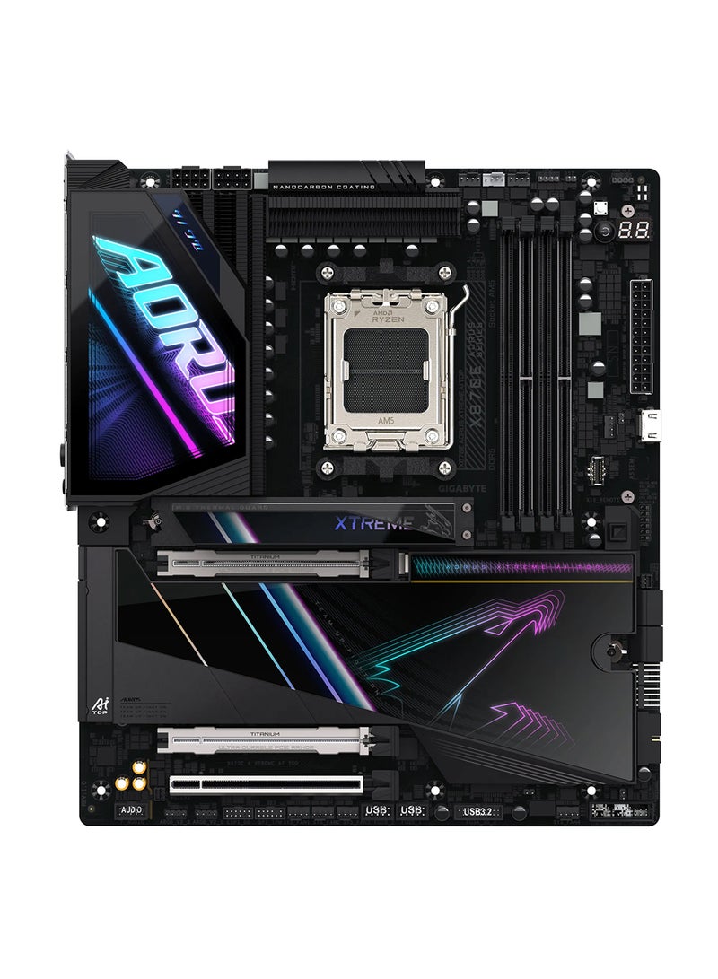 GIGABYTE X870E AORUS XTREME AI TOP, ATX Motherboard, AMD AM5 Socket, Support for 5th Gen AMD Ryzen, PCIe 5.0, 4*DDR5 DIMM Slots, Up to 256GB Max Memory, Wi-Fi 6E, 10GbE LAN, 2x M.2, 6x SATA, 16+2 Power Phases, AORUS RGB Fusion, Advanced Thermal Design, AI-Driven Features | X870E A XTREME AI TOP Black - Image 2
