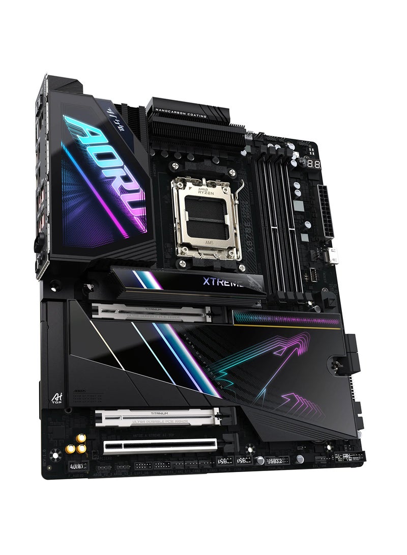 GIGABYTE X870E AORUS XTREME AI TOP, ATX Motherboard, AMD AM5 Socket, Support for 5th Gen AMD Ryzen, PCIe 5.0, 4*DDR5 DIMM Slots, Up to 256GB Max Memory, Wi-Fi 6E, 10GbE LAN, 2x M.2, 6x SATA, 16+2 Power Phases, AORUS RGB Fusion, Advanced Thermal Design, AI-Driven Features | X870E A XTREME AI TOP Black - Image 3