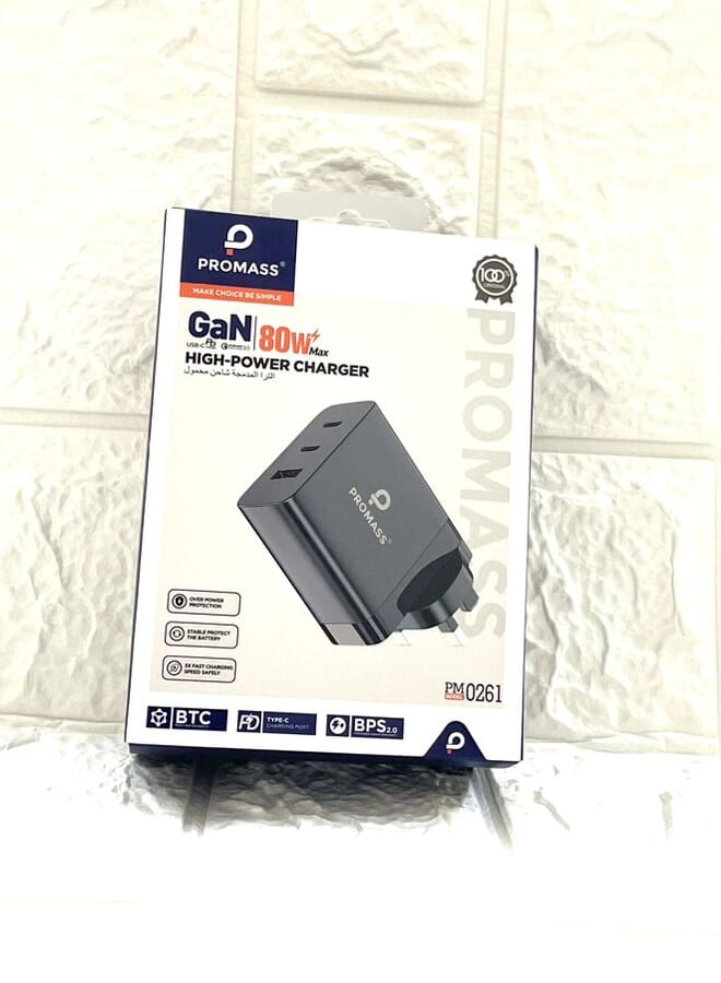 PROMASS High-Power Charger 65W USB C Charger 3-Port Foldable - Image 1