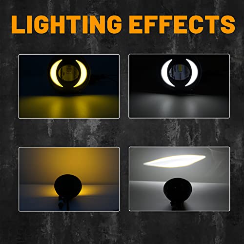 BOXLIGHT LED&DRL Round Fog Lighs Compatible with 2007-2014 Chevy Suburban Tahoe, 2007-2013 Avalanche Camaro, 2015-2016 Colorado Silverado, 2007-2016 GMC Acadia Yukon XL Sierra Denali With Turn Signal - Image 4
