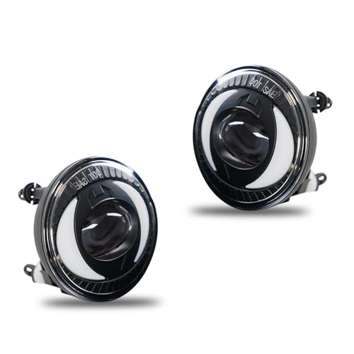 BOXLIGHT LED&DRL Round Fog Lighs Compatible with 2007-2014 Chevy Suburban Tahoe, 2007-2013 Avalanche Camaro, 2015-2016 Colorado Silverado, 2007-2016 GMC Acadia Yukon XL Sierra Denali With Turn Signal - Image 1