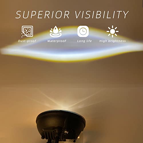 BOXLIGHT LED&DRL Round Fog Lighs Compatible with 2007-2014 Chevy Suburban Tahoe, 2007-2013 Avalanche Camaro, 2015-2016 Colorado Silverado, 2007-2016 GMC Acadia Yukon XL Sierra Denali With Turn Signal - Image 2