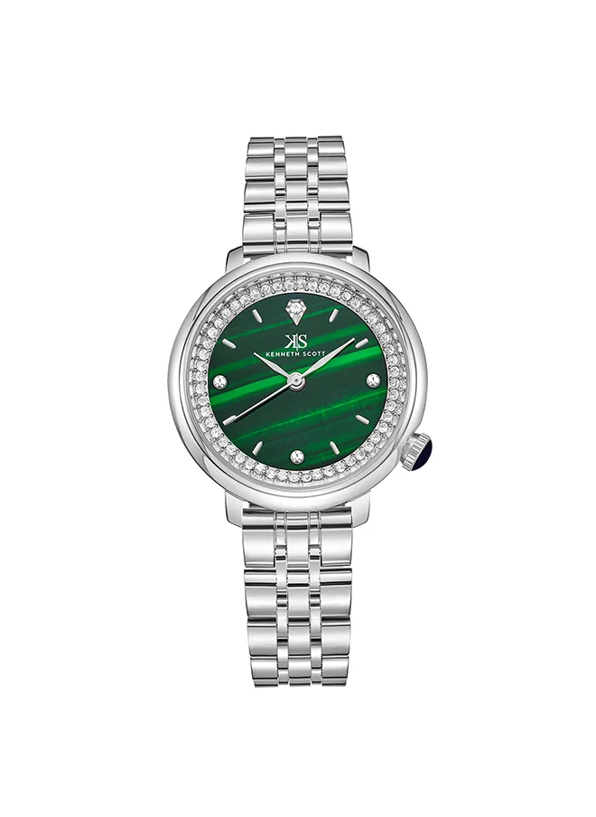 كينيث سكوت Kenneth Scott Women's Green Dial Analog Watch - K23518-SBSH