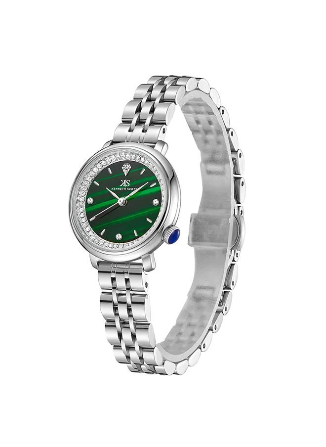 كينيث سكوت Kenneth Scott Women's Green Dial Analog Watch - K23518-SBSH