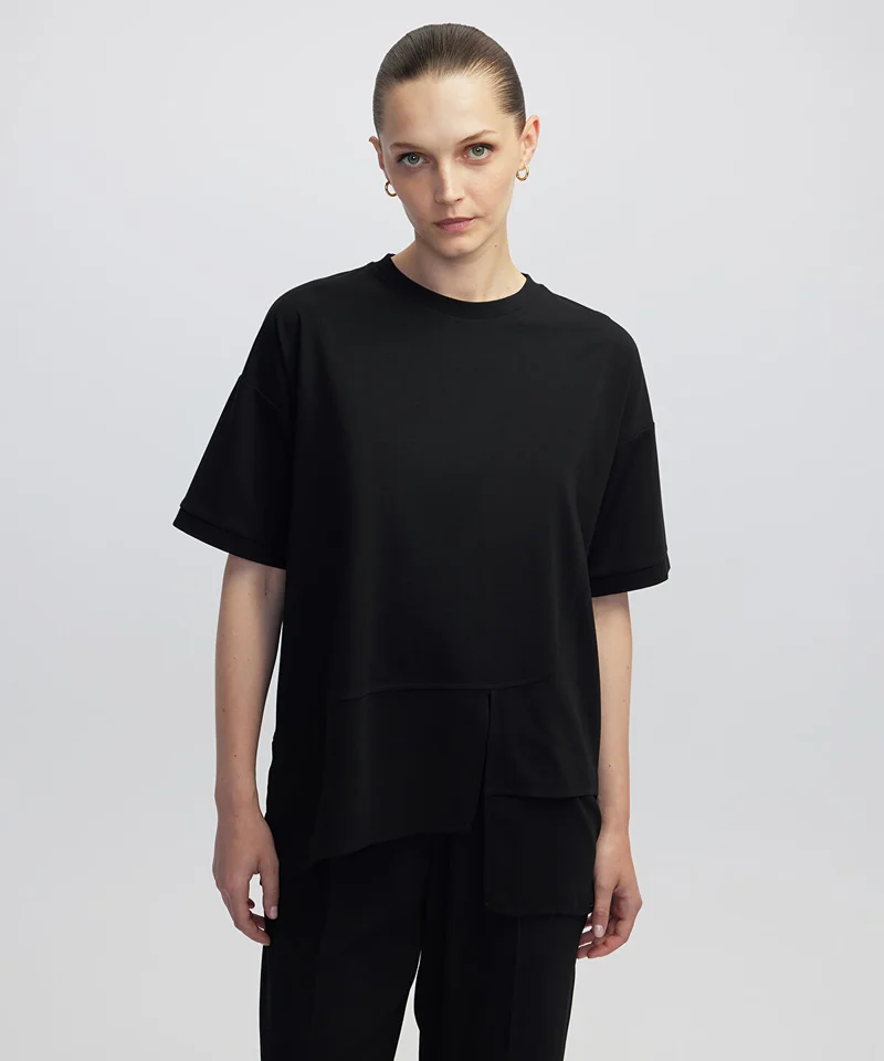 Ipekyol Chiffon Trim Asymmetric T-Shirt