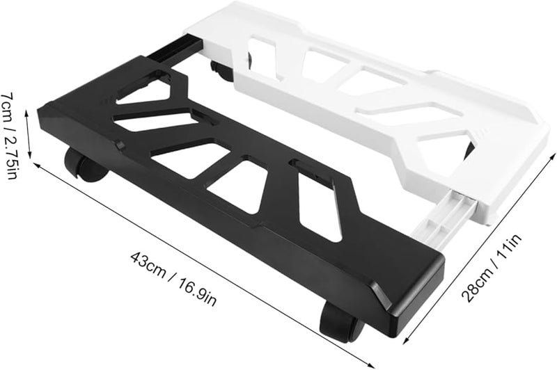 Adjustable Mobile CPU Tower Stand With Locking Caster Wheels Space Saving Computer Case Holder - Image 3