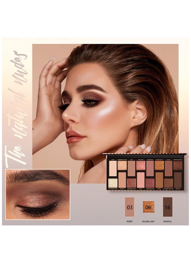 popfeel 12-in-1 New Beginners Makeup Set with 16 Color Eye Shadow Plate, 3 Color Concealer, Eyeliner,  3 Color Ultra Matte Lip, Level Up Lengthening Mascar,   Lightweight Pro Face Powder, Waterproof Brow Set, 2 Pcs Powder Puff  and Makeup Brush | Full Kit Makeup Must-have Starter Kit Suitable For Beginners  - Image 2