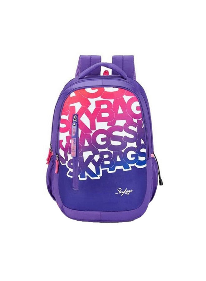 سكاي باجز حقيبة ظهر مدرسية من Skybags بنمط Drip 07 مطبوع عليه بوليستر (أرجواني، كبير) - Image 1