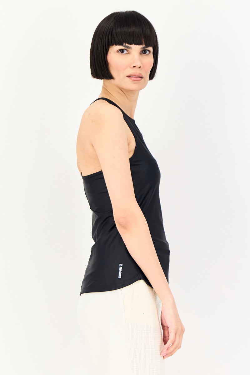 UNDER ARMOUR Women Fitted Sleeveless Training Tank Top, Black - Image 4