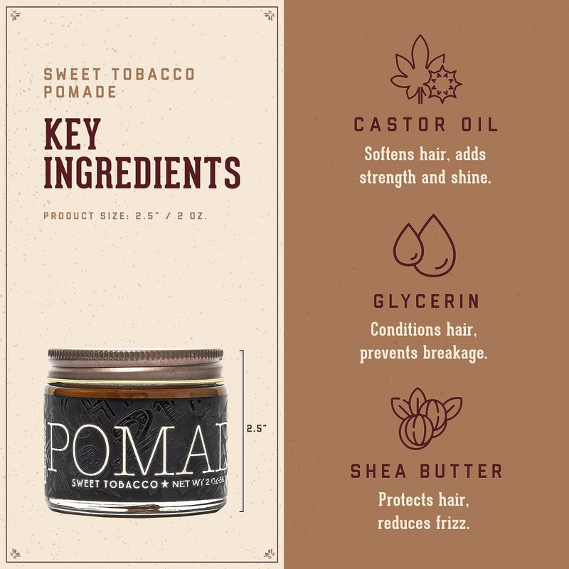 18.21 Man Made Hair Styling Product, 2oz. Original Sweet Tobacco Scent in Pomade with High Shine Finish - Image 3