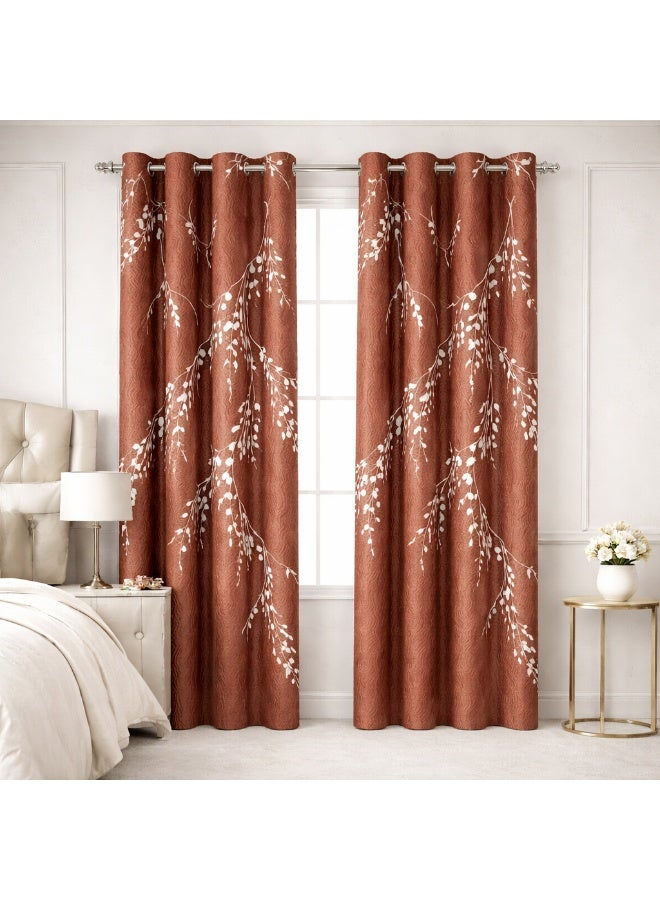 Bliss Casa Indigo Window Curtains 2 Pack 240 x 140 cm – Solid Eyelet Curtains for Bedroom & Living Room – Premium Fabric Home Drapes - Image 1