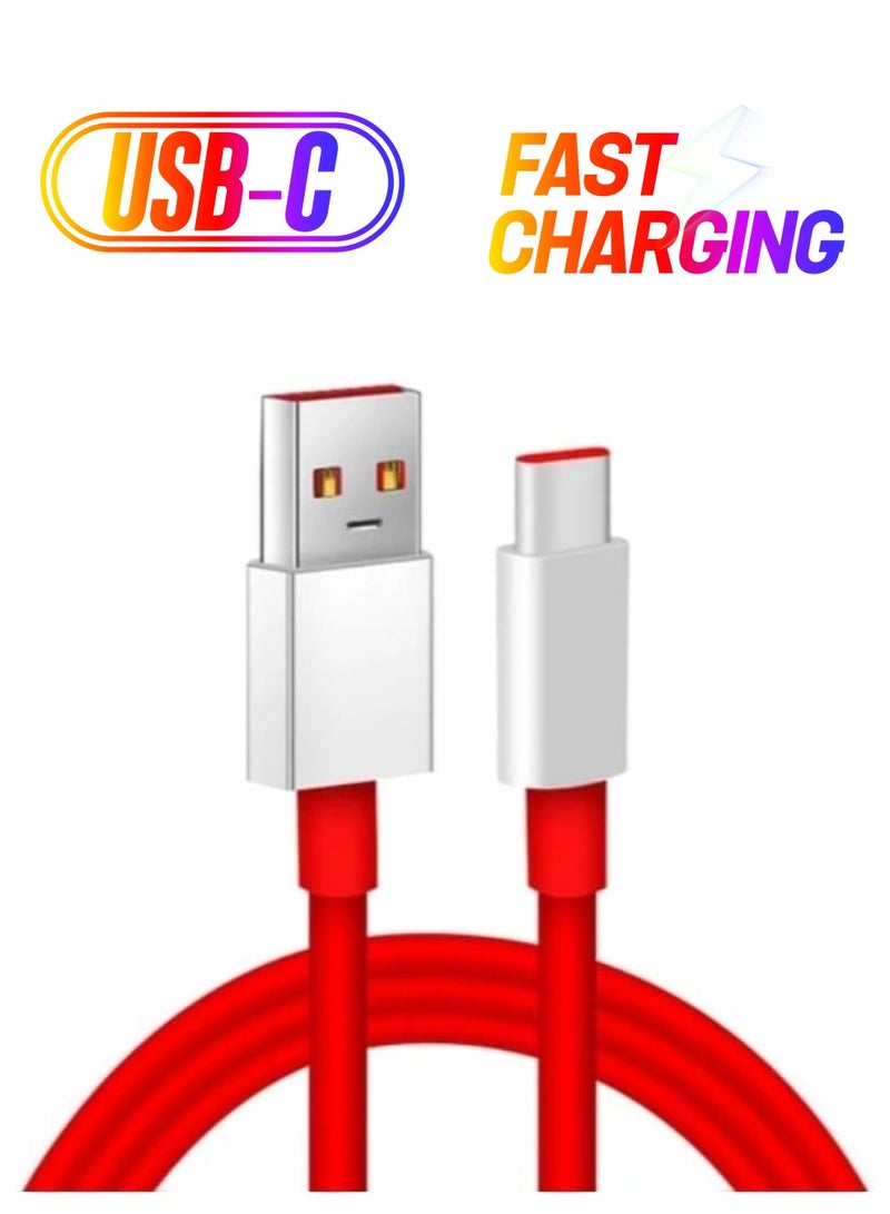 ELTRAZONE "Super Fast USB Type-C Cable – Ideal for OnePlus 11, 10 Pro, Nord N20, 8T, and More (Dynamic Red)" - Image 1