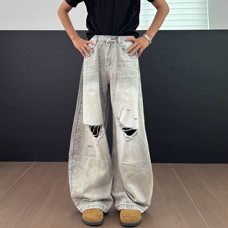 Unisex Classic Denim Jeans Loose Fit Daily Outdoor Wear - Image 2
