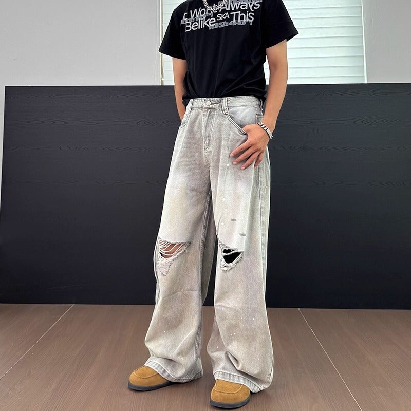 Unisex Classic Denim Jeans Loose Fit Daily Outdoor Wear - Image 3