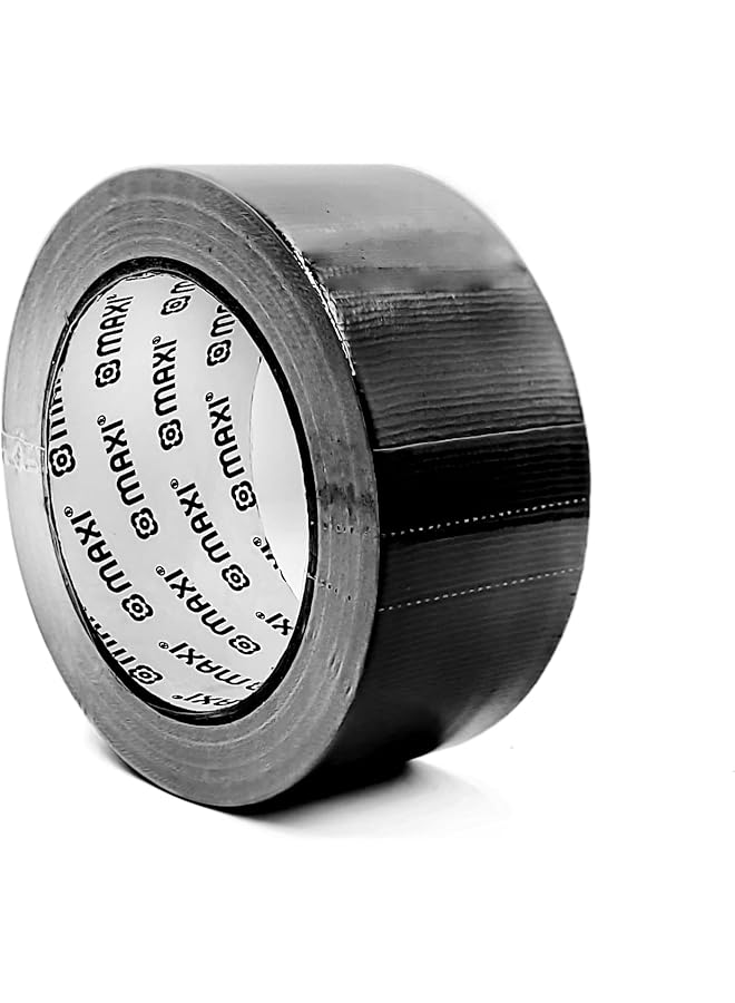 Maxi Maxi 48Mm X 25Yds Duct Tape Black,Waterproof Strong Adhesive Tape for Patching, Sealing, Securing Cables and Labelling, Heavy Duty Tape for Indoor & Outdoor Use  - Image 1