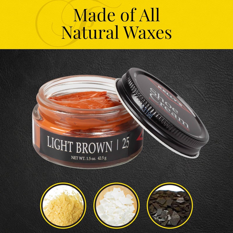 KELLYS Kelly's Light Brown Shoe Polish 1.5 oz - Professional Leather Shoe Cream - Image 3