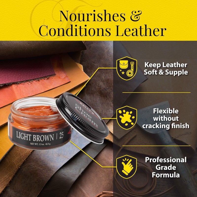 KELLYS Kelly's Light Brown Shoe Polish 1.5 oz - Professional Leather Shoe Cream - Image 5