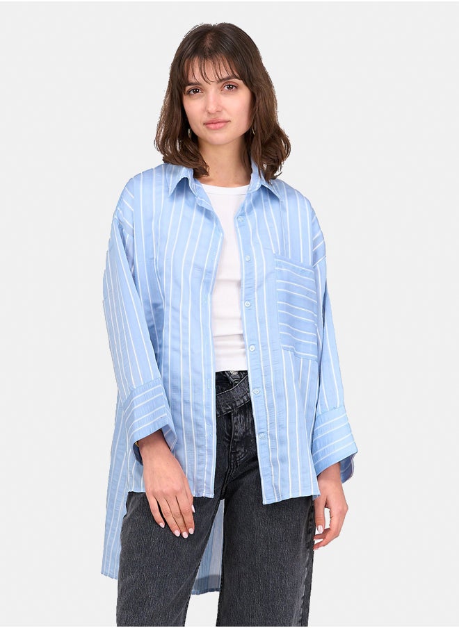 Clue Striped High Low Shirt  - Image 1