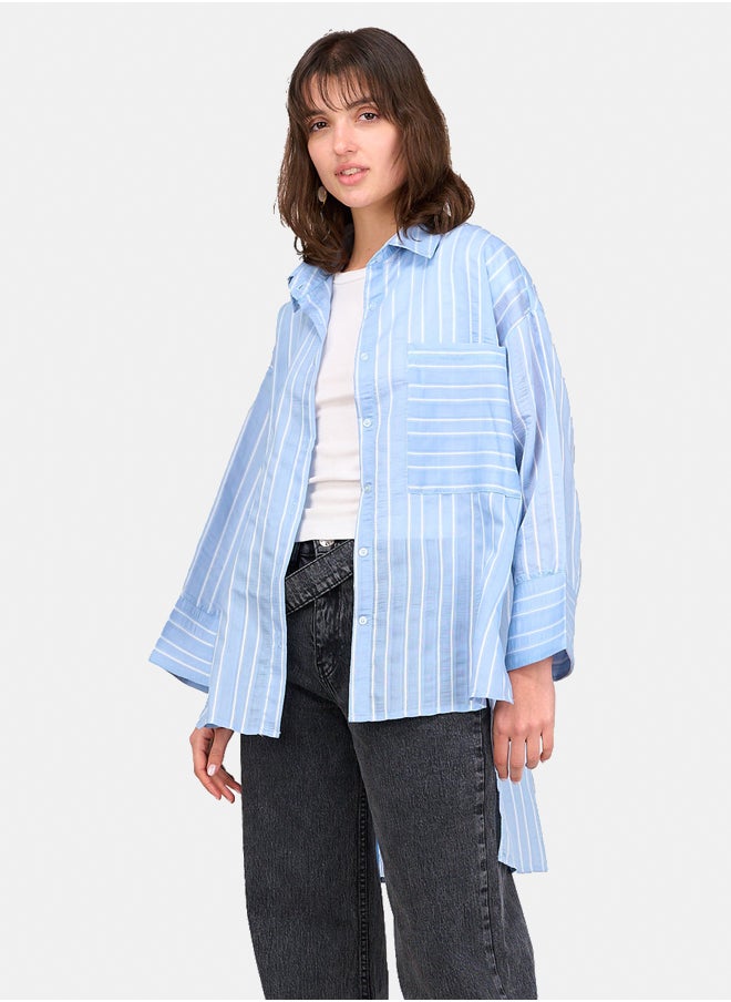 Clue Striped High Low Shirt  - Image 2