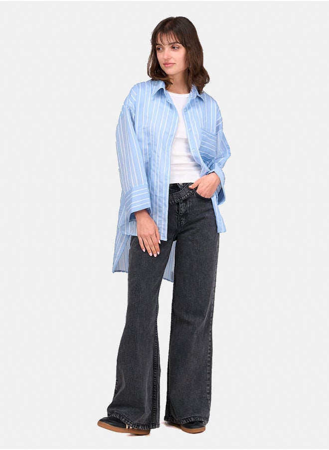 Clue Striped High Low Shirt  - Image 5